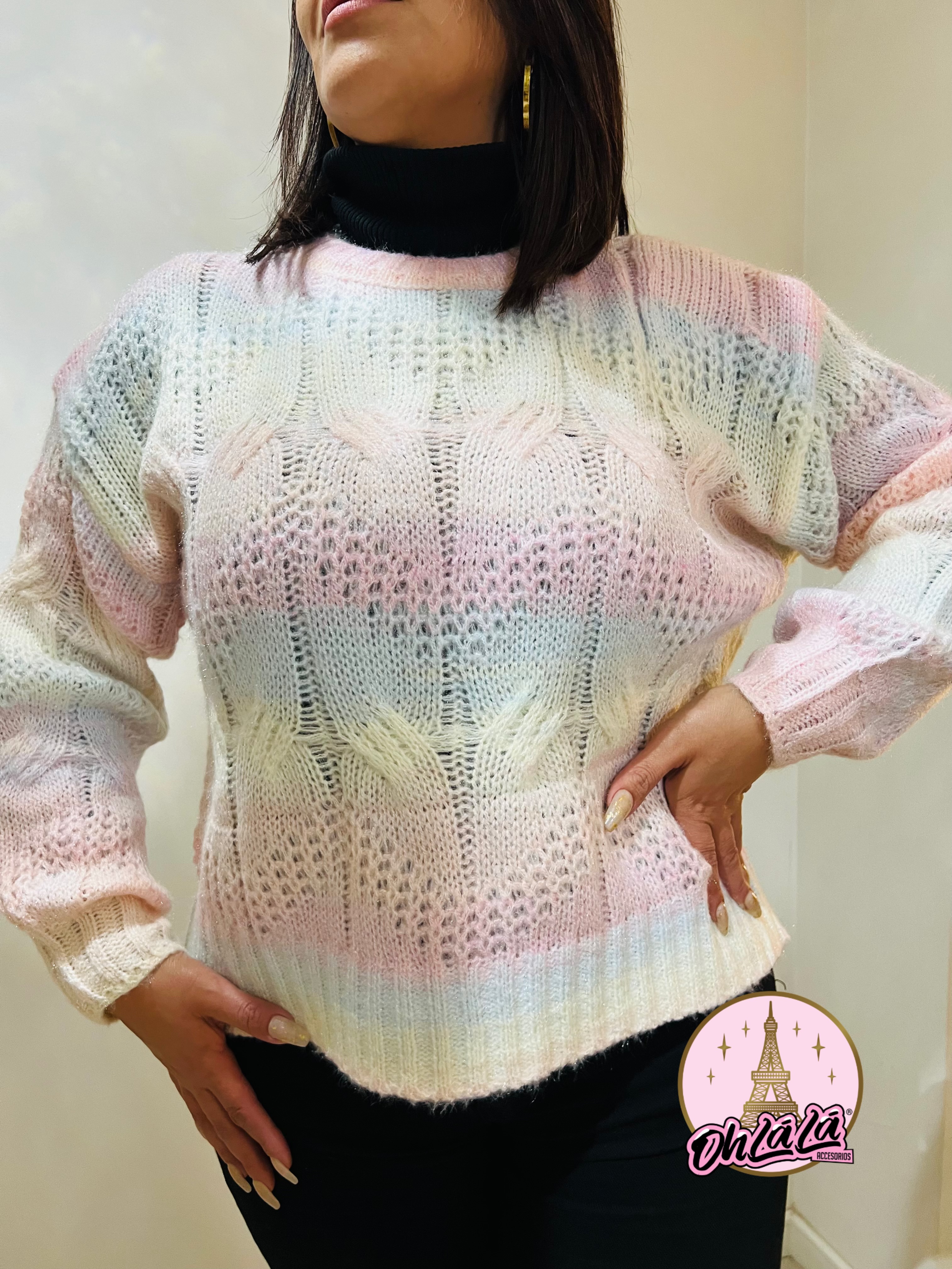 Chaleco brillo colores pastel rosado