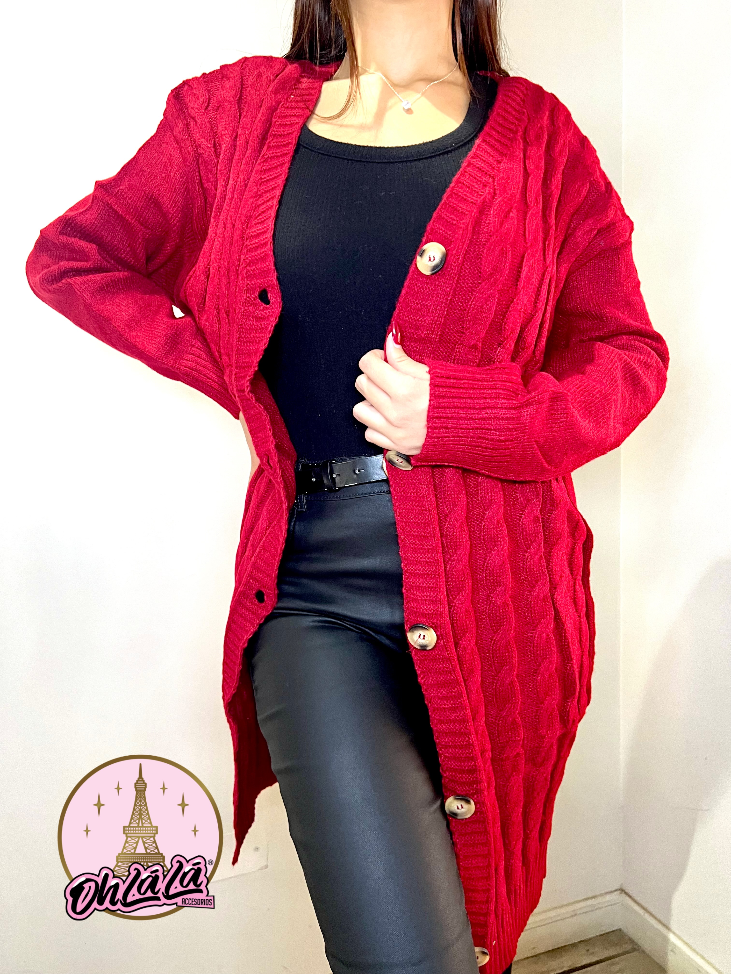 Chaleco largo rojo
