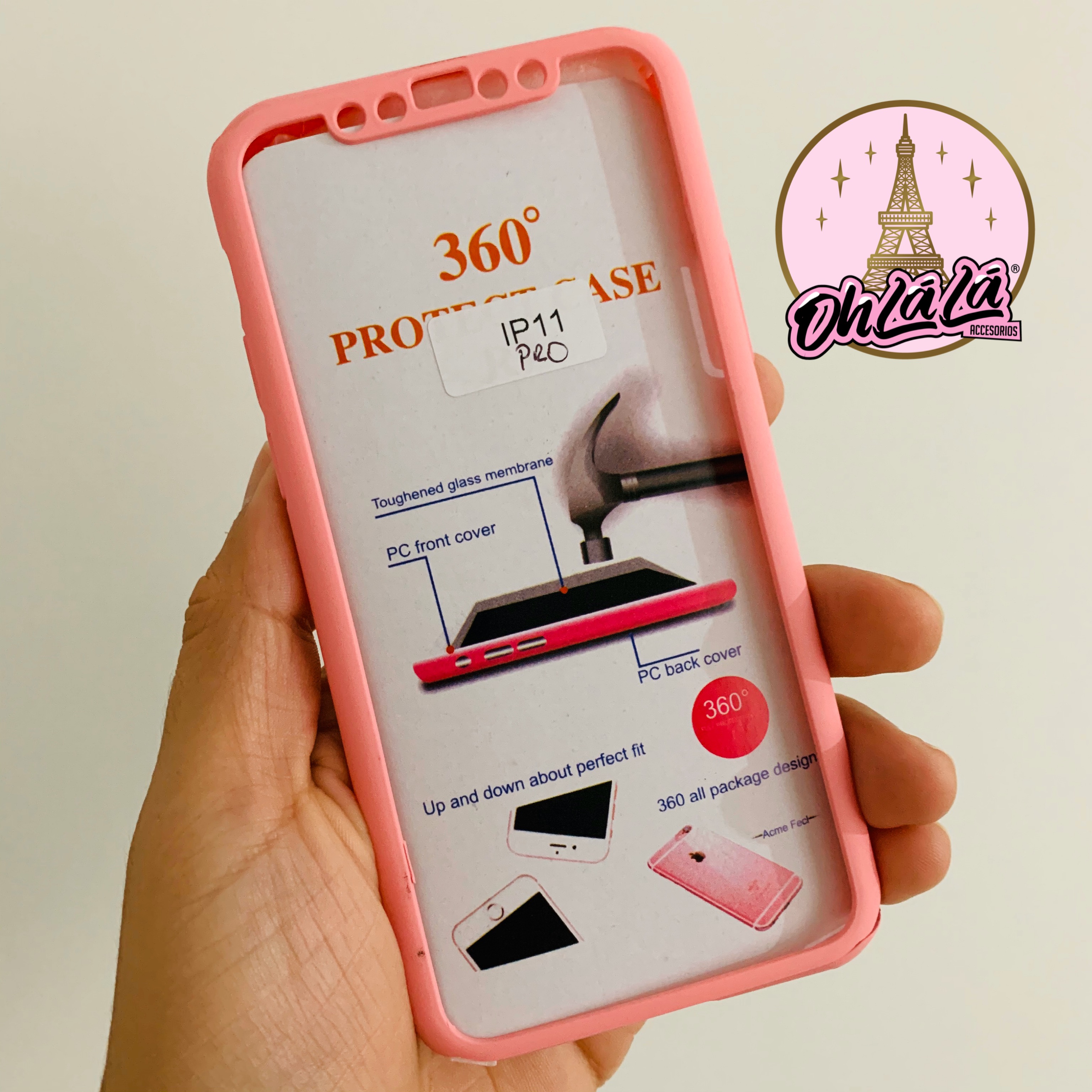 Carcasa 360 Rosada iPhone 11 Pro
