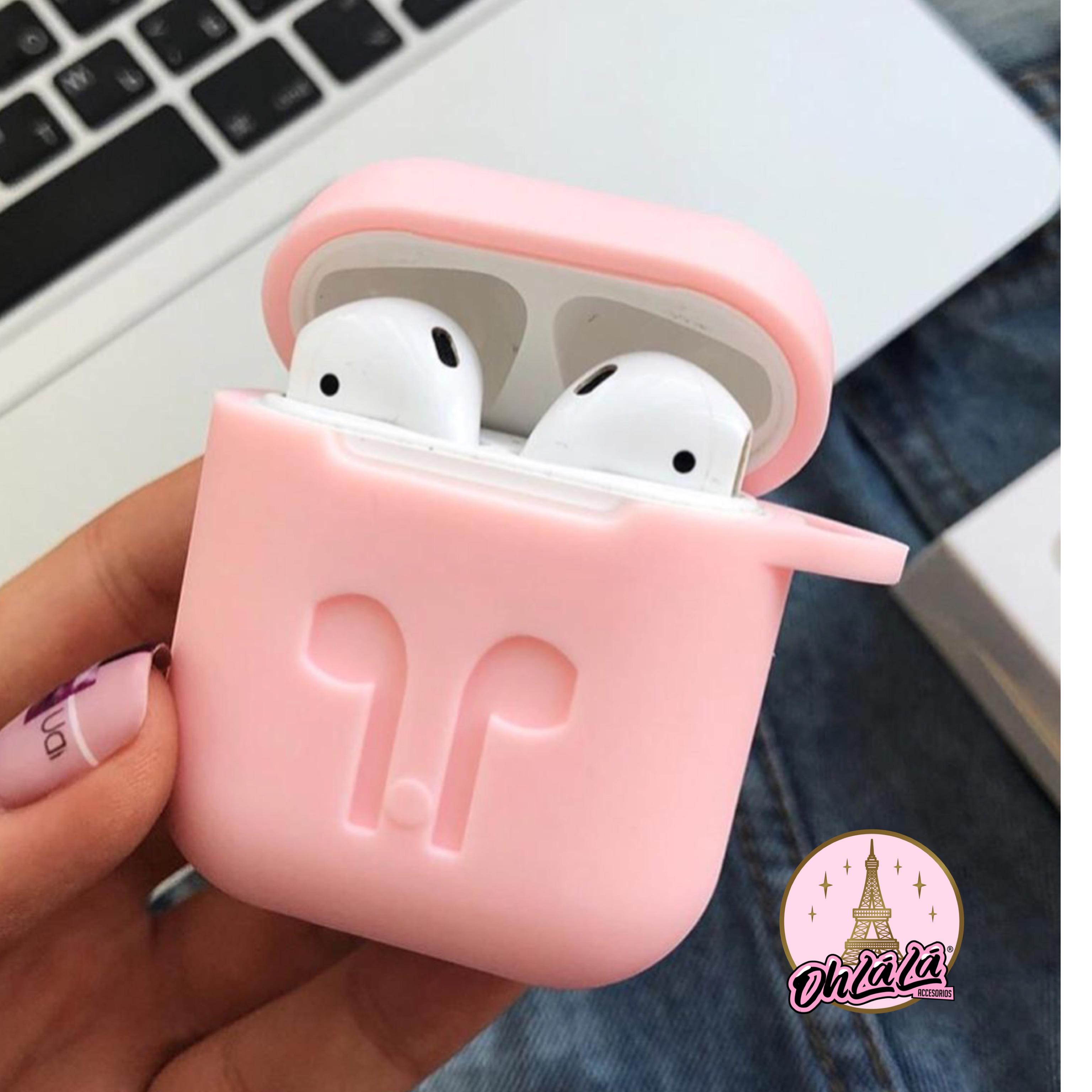 Funda AirPods rosada