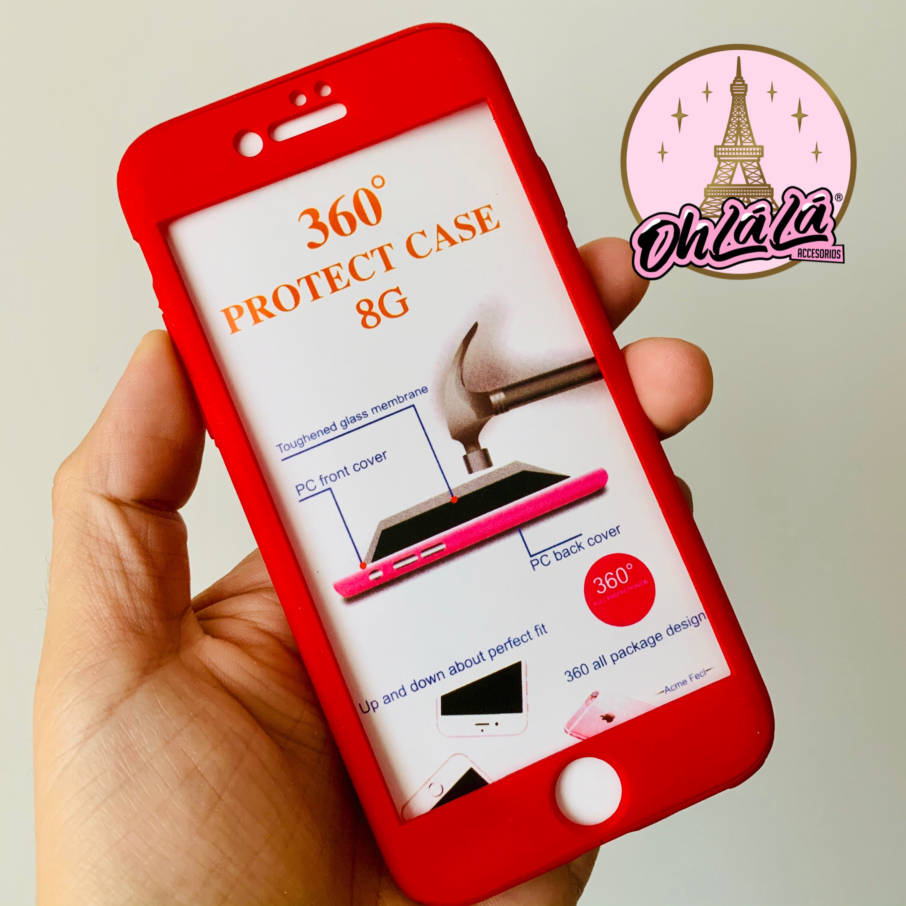 Carcasa 360 Roja iPhone 8