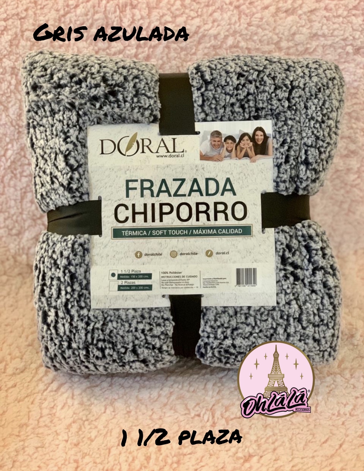 Frazada 1 Plaza Flannel Linea Hotel Gris