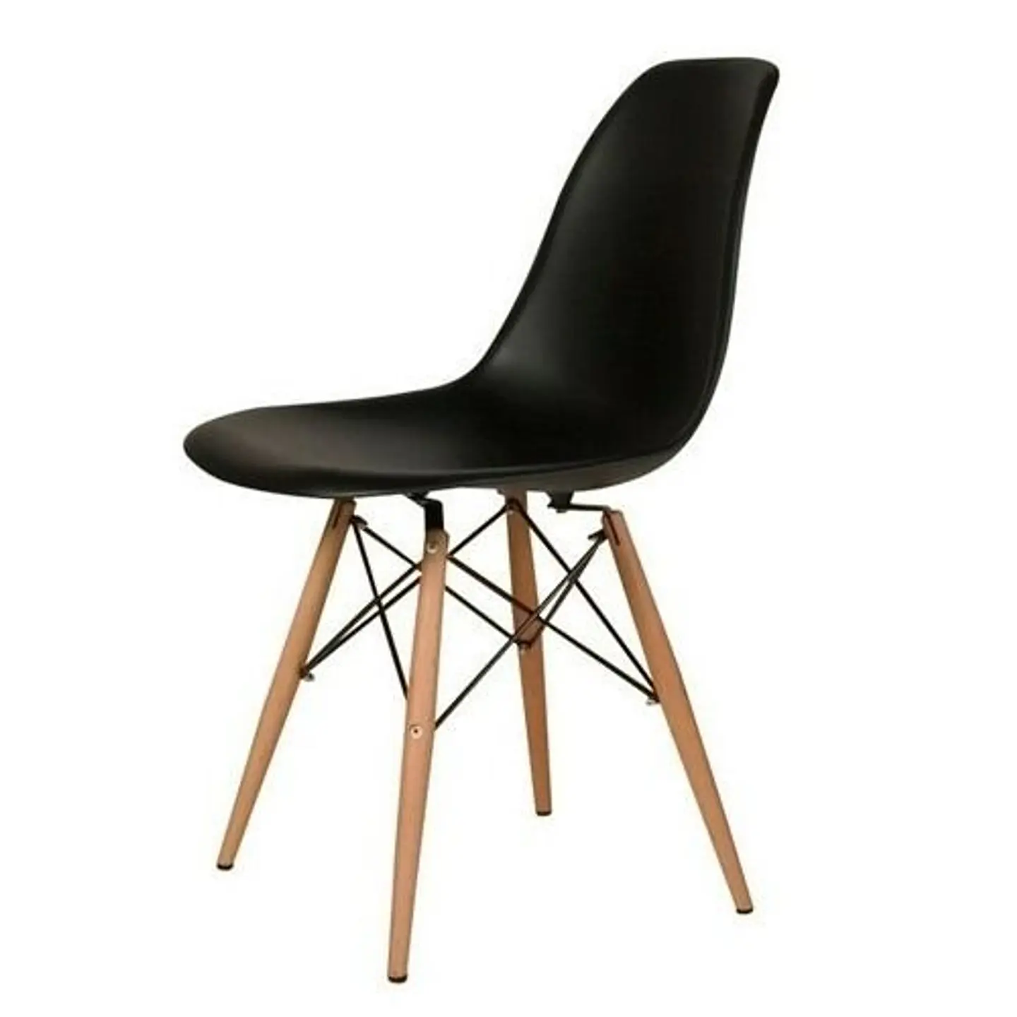 Set de Comedor Mesa Cuadrada Negro + 4 Sillas Eames Clásicas Negro 4