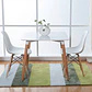 Set Juego de Comedor Mesa Cuadrada Blanco + 2 Sillas Eames Clásicas Blanco - Miniatura 1