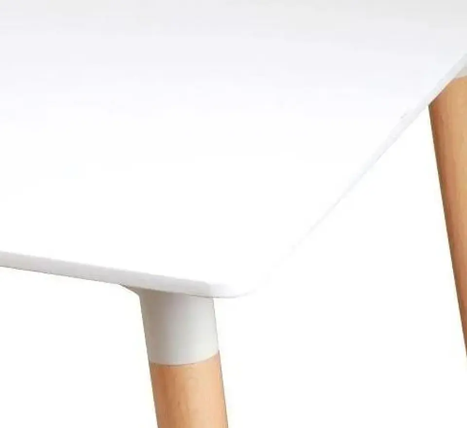 Set Juego de Comedor Mesa Cuadrada Blanco + 2 Sillas Eames Clásicas Blanco 2