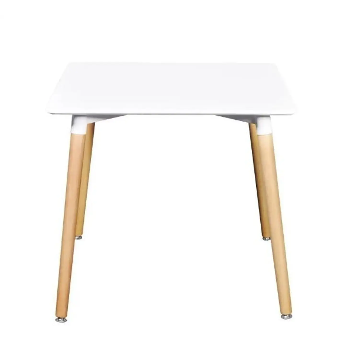 Set Juego de Comedor Mesa Cuadrada Blanco + 2 Sillas Eames Clásicas Blanco 3