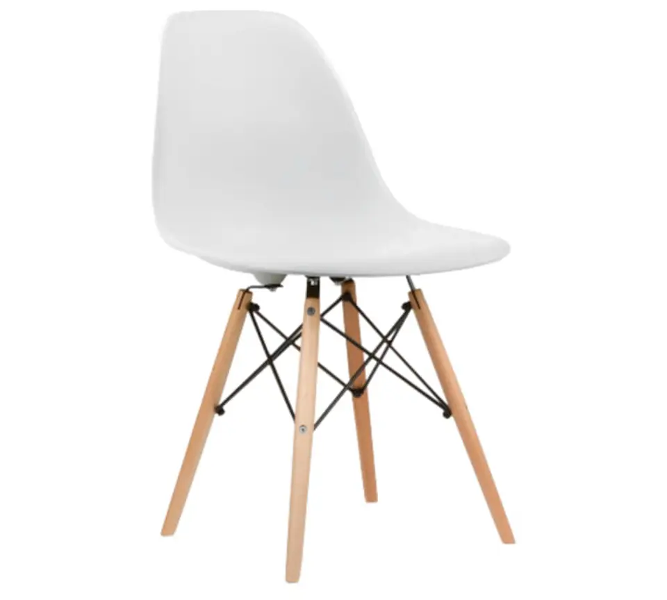 Set Juego de Comedor Mesa Cuadrada Blanco + 2 Sillas Eames Clásicas Blanco 8