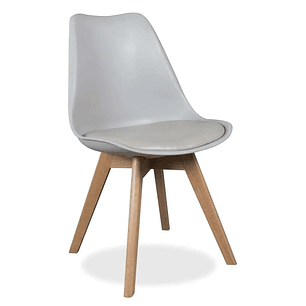 Comedor Redondo Tulip Blanco 80cm + 4 Sillas Eames Oak Blanco o Gris