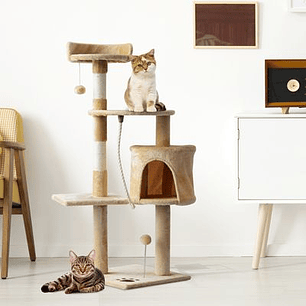 Árbol de juego para gatos Beige (Pequeño)