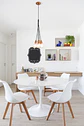 Comedor Redondo Tulip Blanco 80cm + 4 Sillas Eames Acolchadas Blanco - Miniatura 3