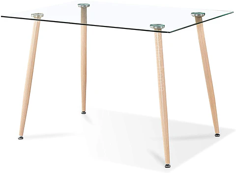 Mesa Eames Rectangular de Vidrio 120X80X75cm