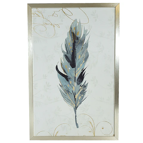 Cuadro de Tela 40x60cm Pluma Verde 