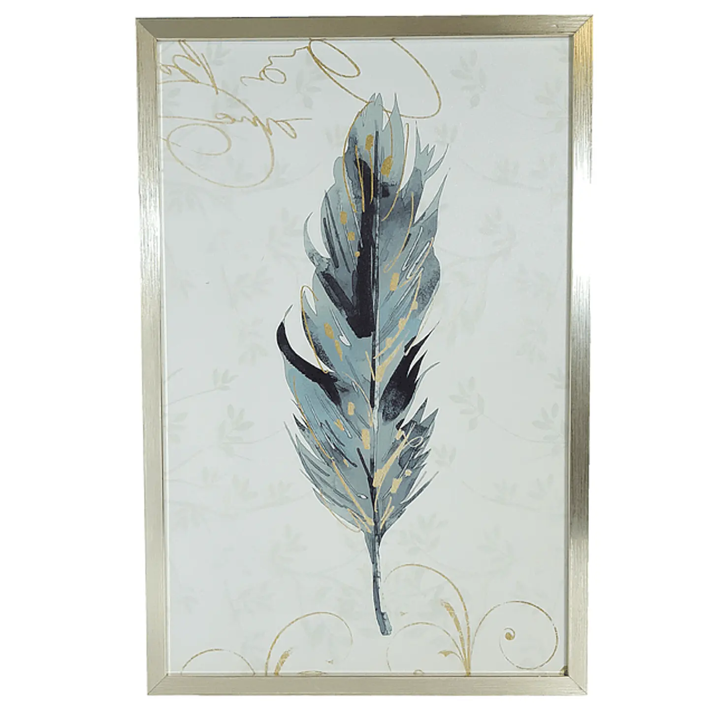 Cuadro de Tela 40x60cm Pluma Verde  1