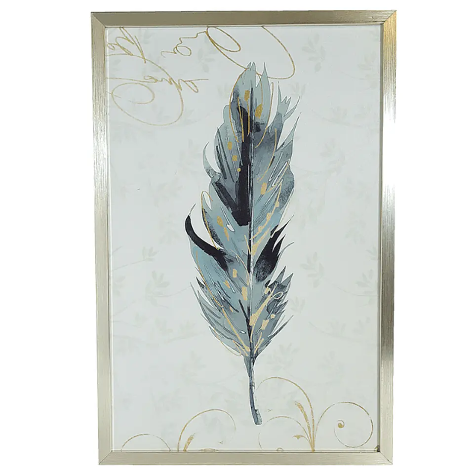 Cuadro de Tela 40x60cm Pluma Verde  1