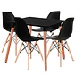 Set de Comedor Mesa Cuadrada Negro + 4 Sillas Eames Clásicas Negro - Miniatura 1