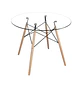 Comedor Redondo de Vidrio 80cm + 4 Sillas Eames Acolchadas Gris  - Miniatura 4