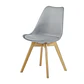 Comedor Redondo de Vidrio 80cm + 4 Sillas Eames Acolchadas Gris  - Miniatura 7