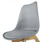 Comedor Redondo de Vidrio 80cm + 4 Sillas Eames Acolchadas Gris  - Miniatura 8