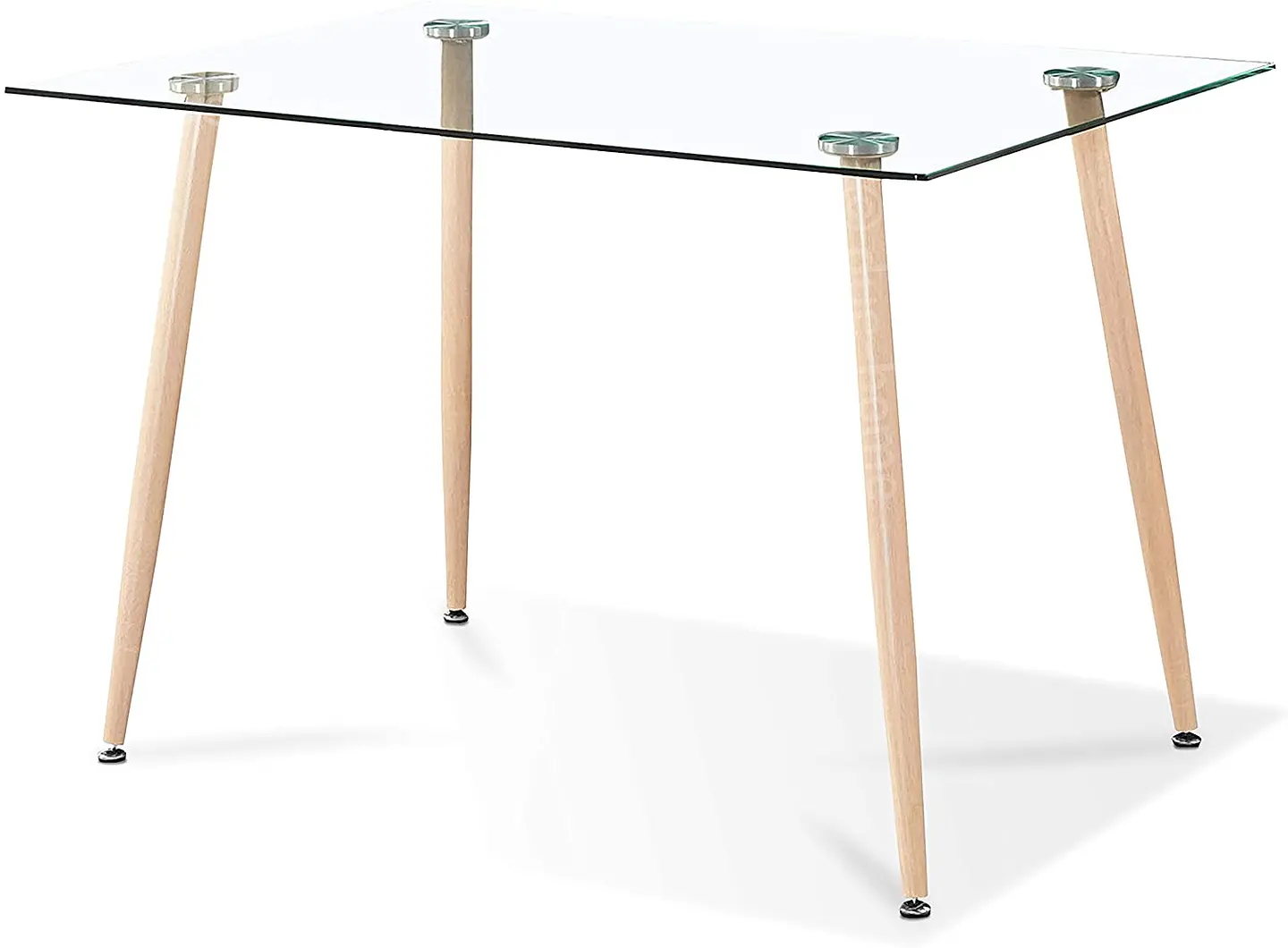 Set Juego de Comedor Mesa Rectangular Vidrio 120x80cm + Sillas Oak Acolchadas 11
