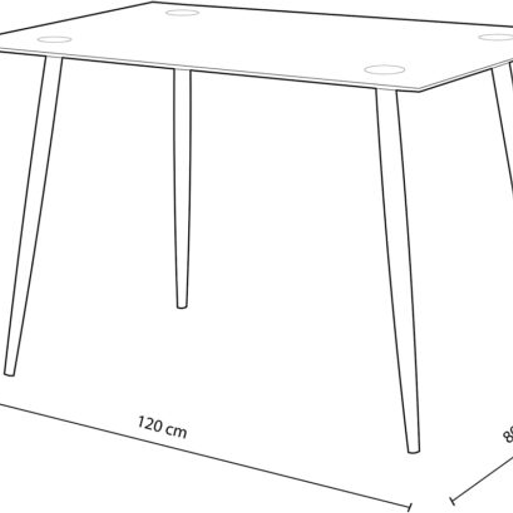 Set Juego de Comedor Mesa Rectangular Vidrio 120x80cm + Sillas Eames Clásicas 10