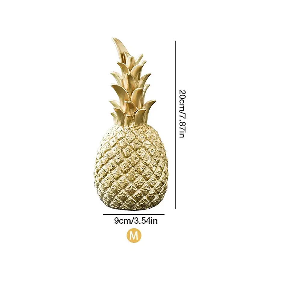 Piña Decorativa Negro- Dorado 3