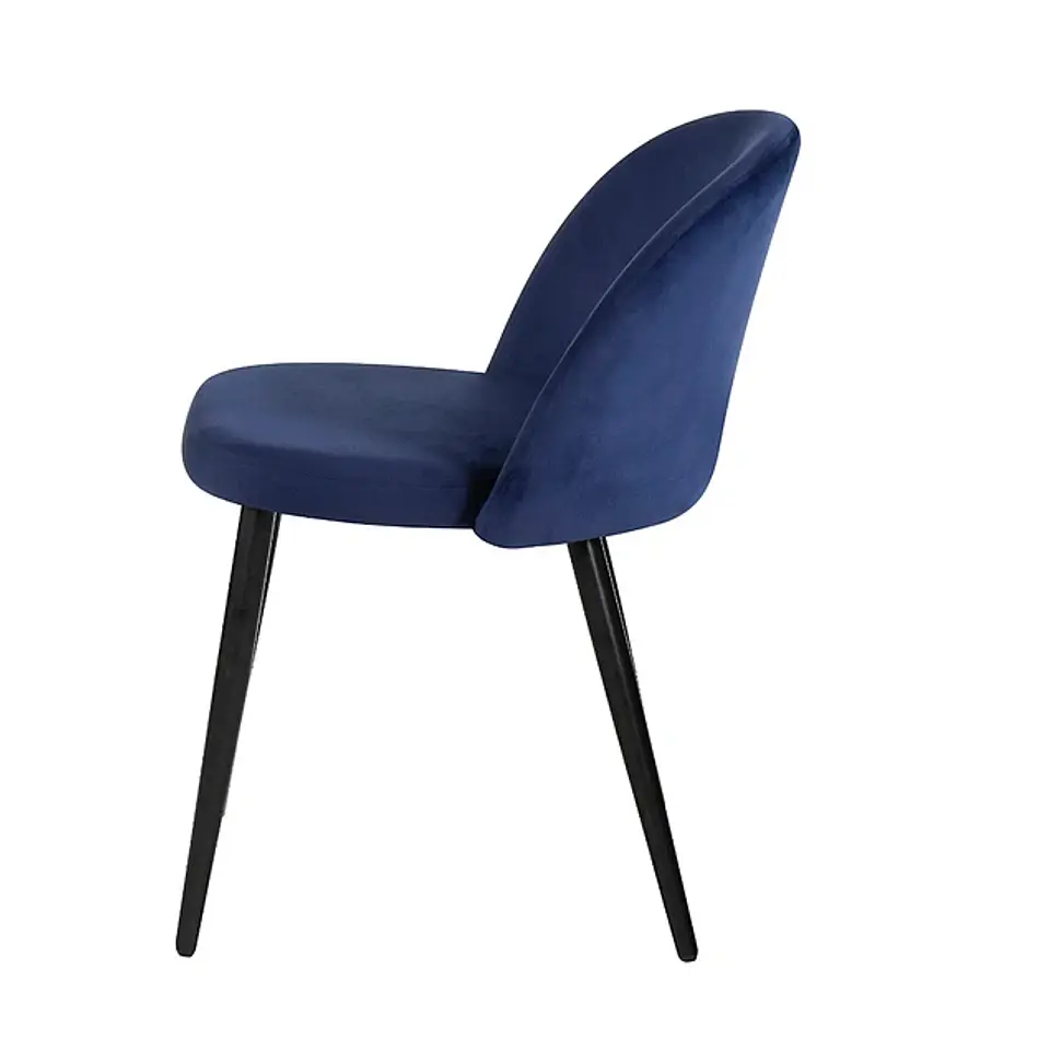 Silla Velvet Respaldo Liso Base Negro  5