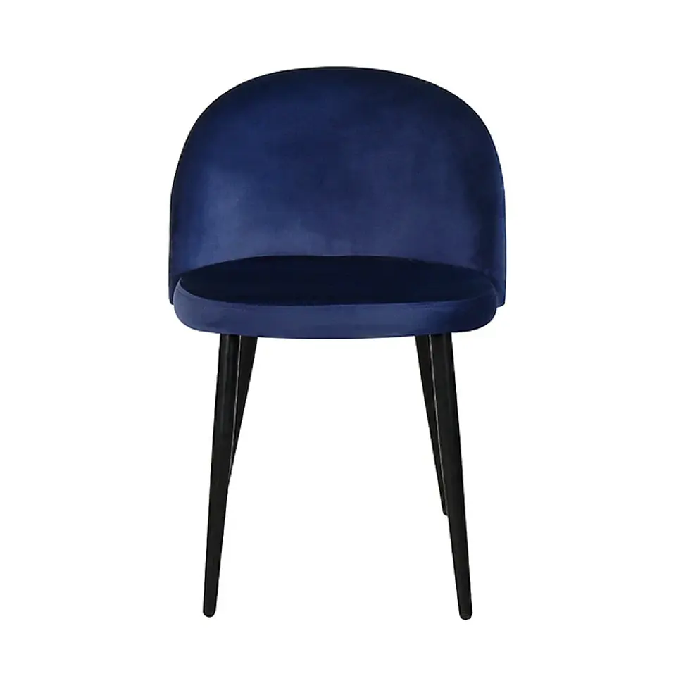 Silla Velvet Respaldo Liso Base Negro  7