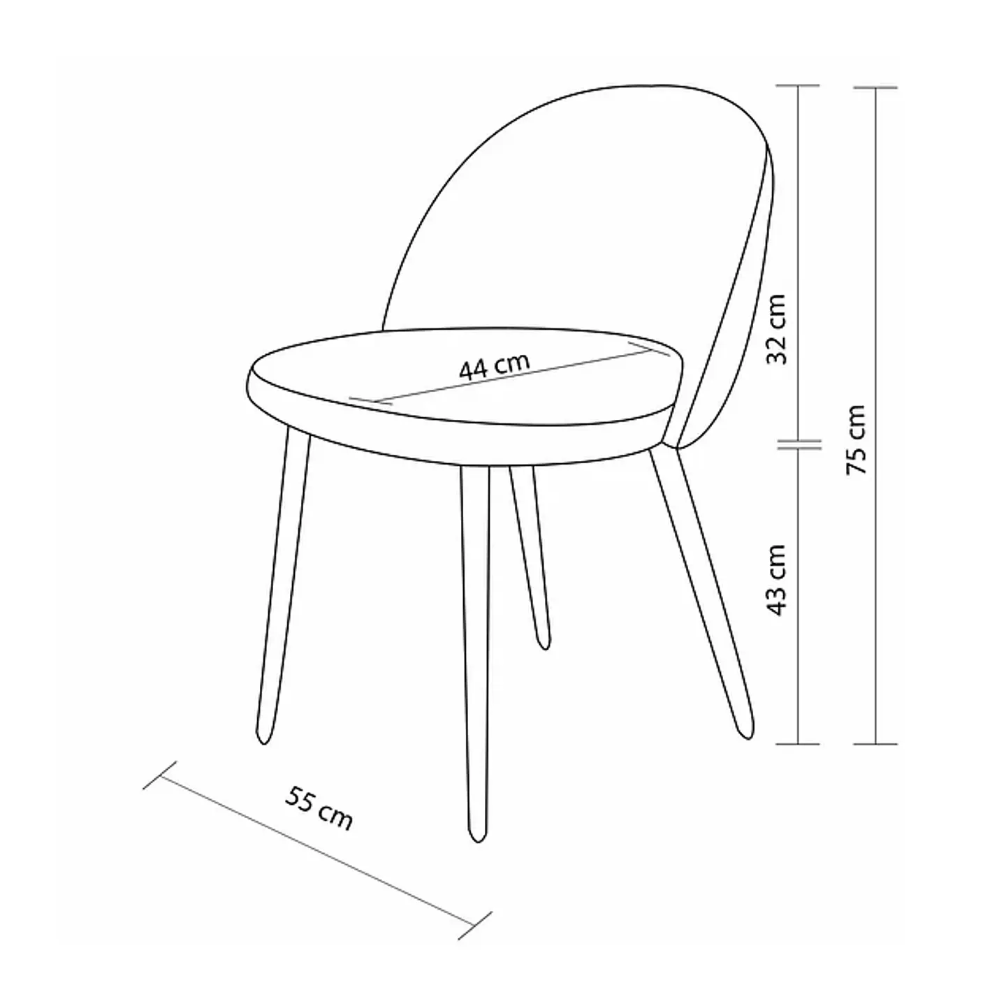 Silla Velvet Respaldo Liso Base Negro  8