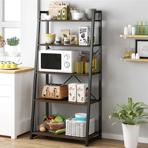 Rack de 5 Niveles Oak Steel (Caoba)