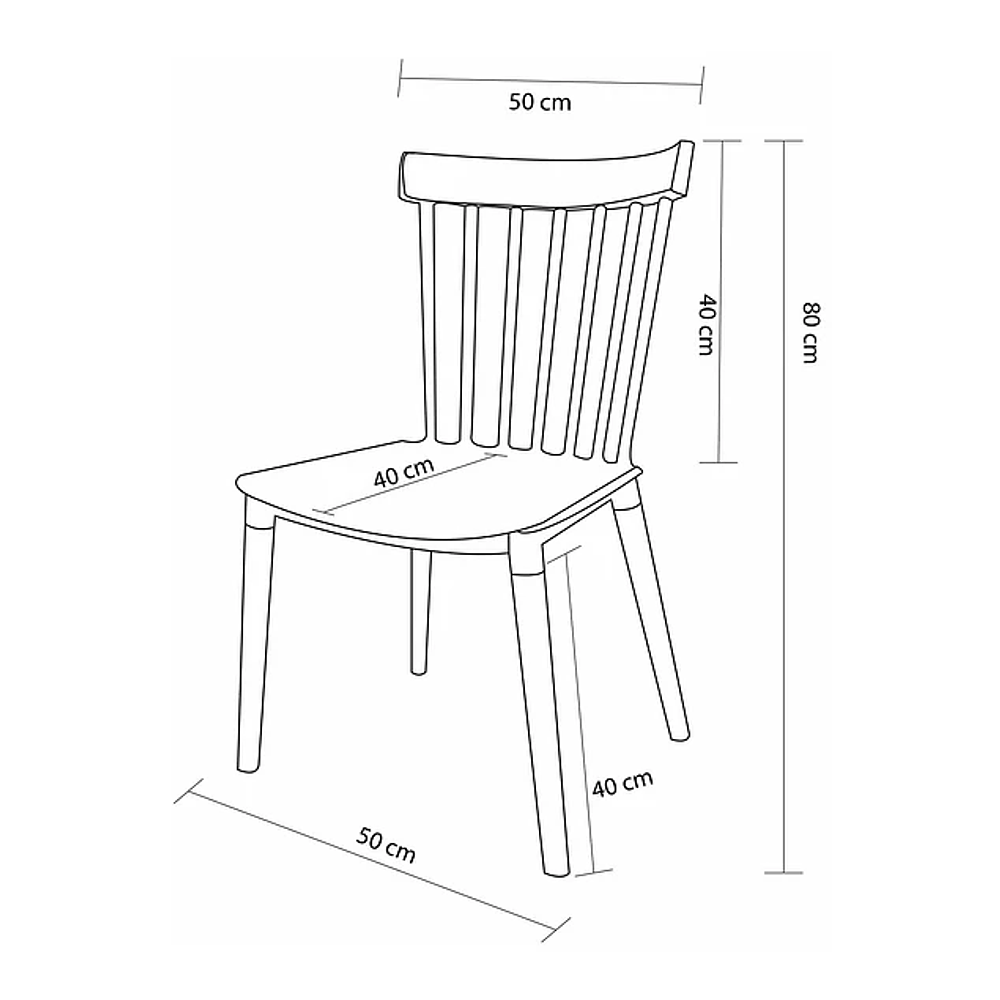 Comedor Redondo de Vidrio 80cm + 4 Sillas Windsor Blanco  7