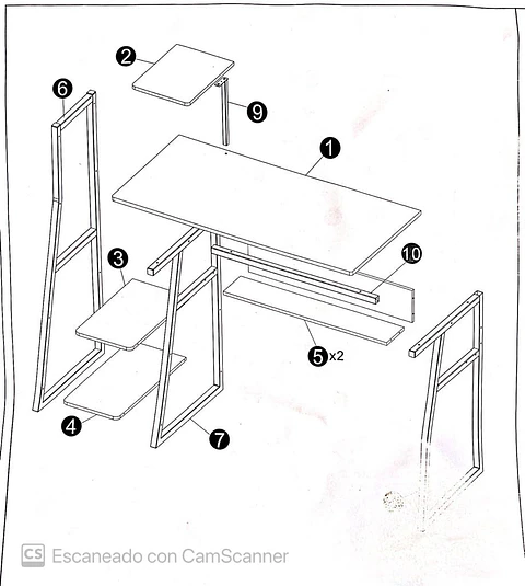 Escritorio Rack Oak steel Wood