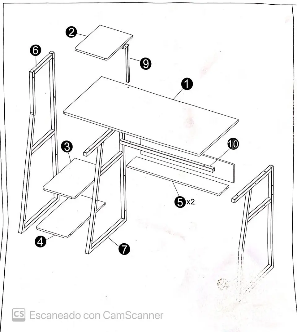 Escritorio Rack Oak steel Wood 2