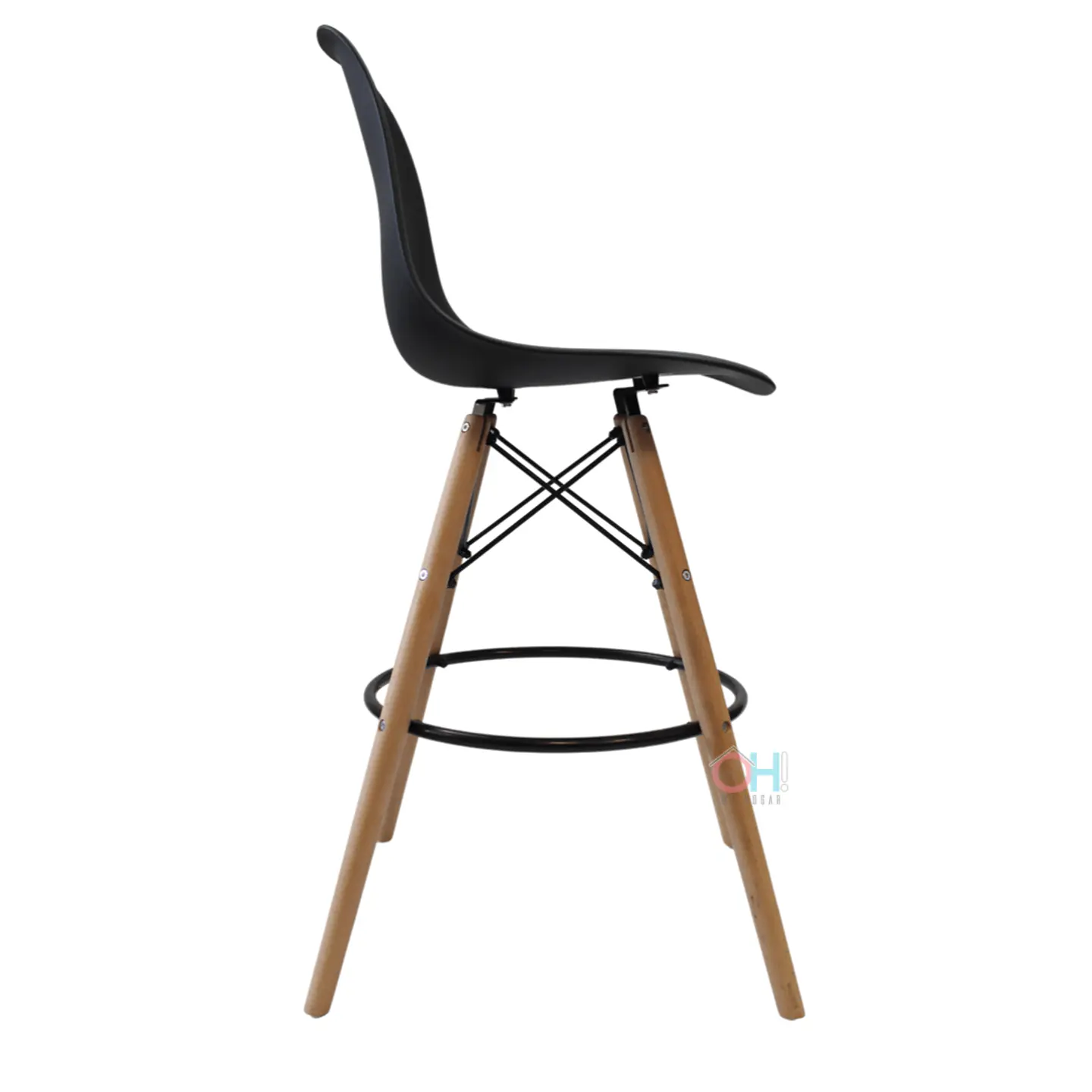 Taburete Eames Negro 69cm 3
