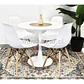Comedor Redondo Tulip Blanco 80cm + 4 Sillas Eames Clásicas Blanco - Miniatura 3