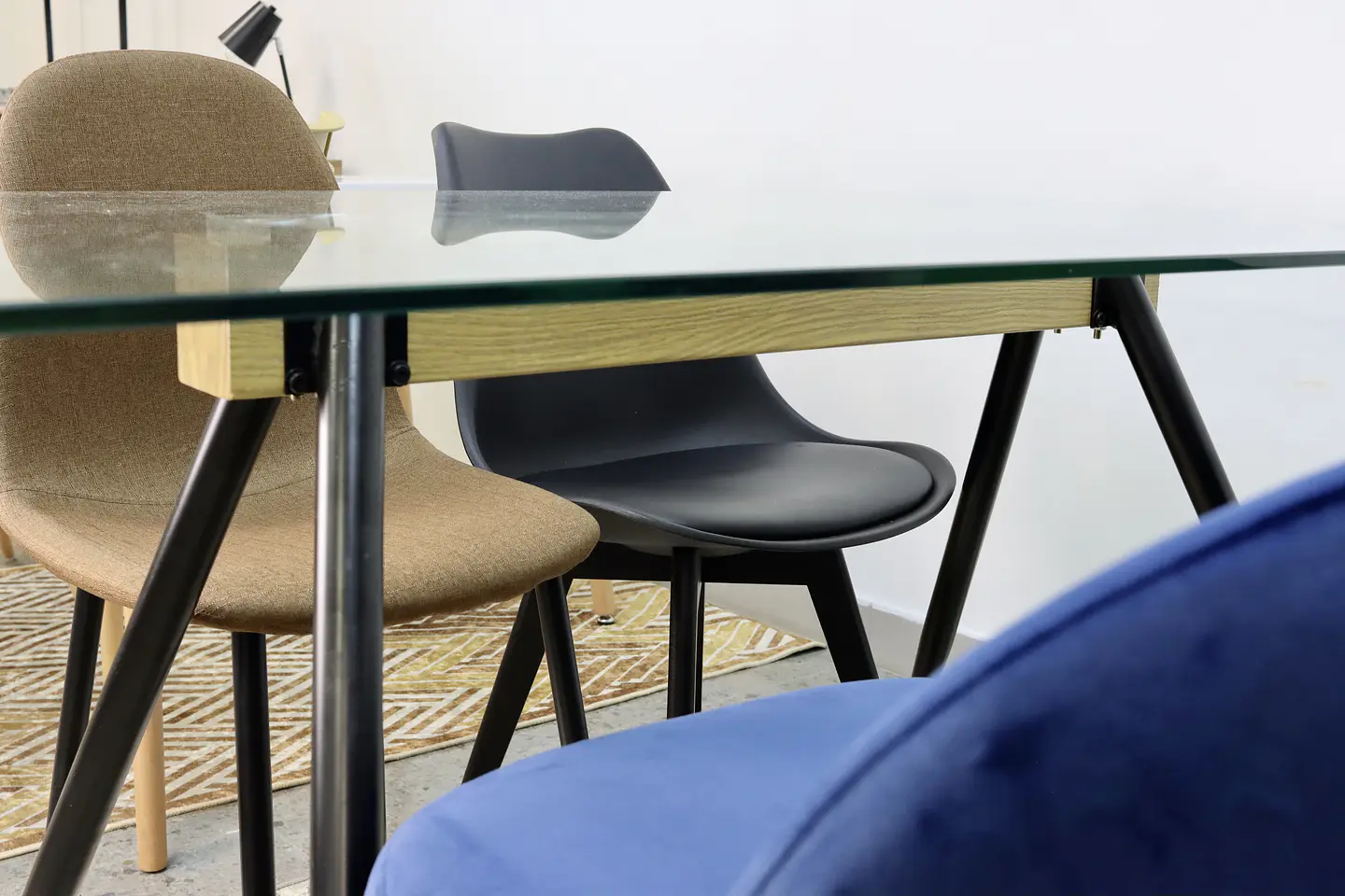 Mesa Oh Metal Steel rectangular de vidrio 140x80x75cm 11