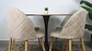 Comedor Redondo Tulip de 100Cms Cubierta Madera Base Negra + 4 Sillas Lino Oak Crema - Miniatura 4