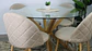 Comedor Redondo OhmiOh de 120cm Vidrio + 4 Sillas Lino Oak Crema - Miniatura 1
