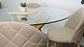 Comedor Redondo OhmiOh de 120cm Vidrio + 4 Sillas Lino Oak Crema - Miniatura 2