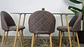Set de Comedor Mesa Rectangular de Vidrio 120x80cm  + 4 Sillas Lino Oak Plomo - Miniatura 1