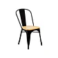 Pack 4 Sillas Tolix Negro Asiento de Madera - Miniatura 2