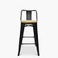 Pack 4 Taburetes Tolix Negro Asiento de Madera 64cm - Miniatura 4