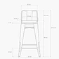 Pack 4 Taburetes Tolix Negro Asiento de Madera 64cm - Miniatura 5