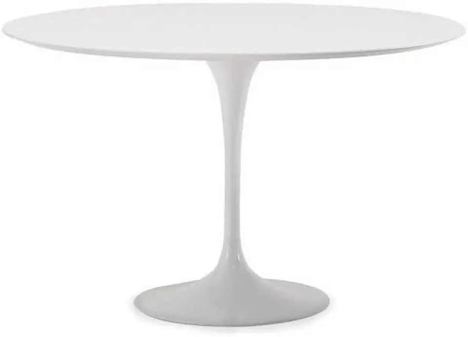 Set de Comedor Mesa Tulip Redonda 100cm Blanca + 4 Sillas Wishbone Natural  7