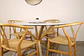 Set de Comedor Mesa Ohmioh Redonda 120cm Cubierta Vidrio + 4 Sillas Wishbone Natural  - Miniatura 3