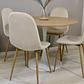 Comedor Redondo Mesa Tulip Wood Base Blanco 100cm + 4 Sillas Eames Velvet Beige - Miniatura 3