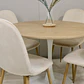 Comedor Redondo Mesa Tulip Wood Base Blanco 100cm + 4 Sillas Eames Velvet Beige - Miniatura 4