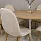 Comedor Redondo Mesa Tulip Wood Base Blanco 100cm + 4 Sillas Eames Velvet Beige - Miniatura 5