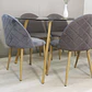Comedor Rectangular Vidrio 140x80cm + 6 Sillas Velvet Oak Gris  - Miniatura 4