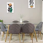 Comedor Rectangular Vidrio 140x80cm + 6 Sillas Velvet Oak Gris  - Miniatura 3