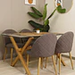 Comedor Rectangular XT Vidrio 140x90cm + 4 Sillas Berna Velvet Oak - Miniatura 3